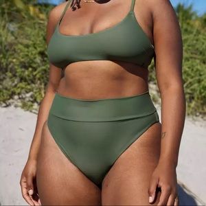 Aerie high cut cheeky bikini bottom